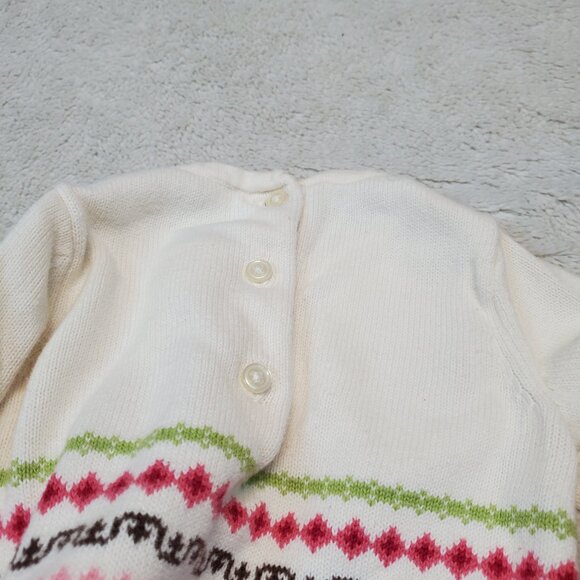 Janie and Jack White Pink Heart Cottagecore Knit Sweater Dress Girl 6 - 12 month - Picture 3 of 7